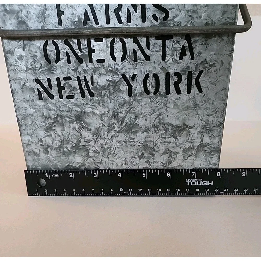VTG‎ Milk Box Galvanized Metal Front Porch Primitive Decor Oneonta NY